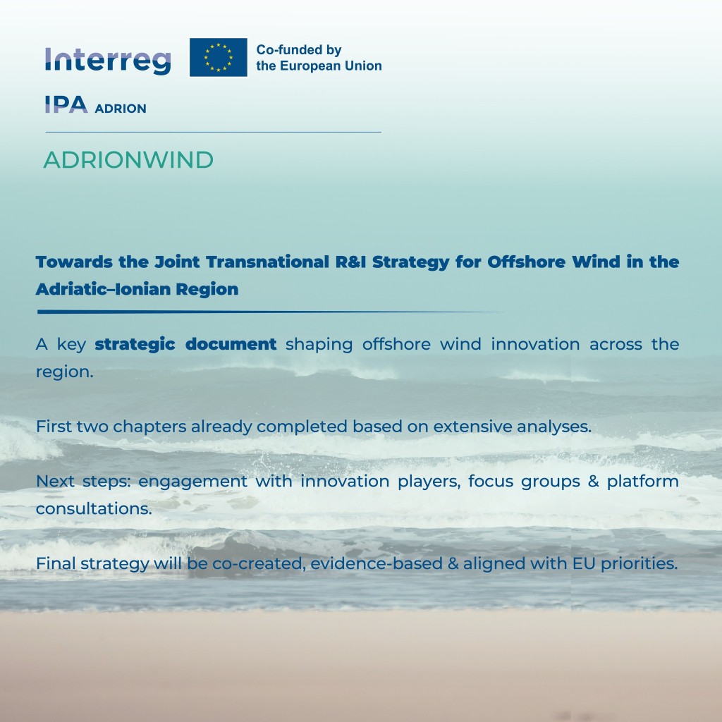 ADRIONWIND promuove la Strategia congiunta transnazionale di R&I per l'eolico offshore